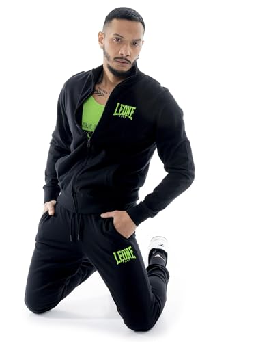Survêtement homme en coton léger non gratté Lion HJ avec col zippé
