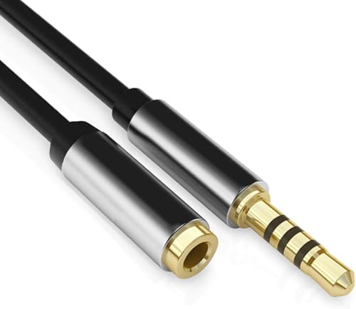 SZSL 3.5 mmwbhzTRRS 3.5 mm 24KbLH AudioP[u4ɃIXXwbhzXs[J//er/iPhone/AndroidΉȂ (ubN (3m))