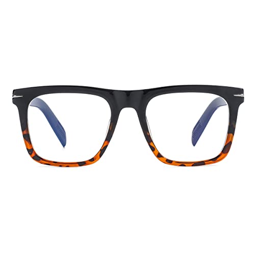 Image of JOVAKIT Square Frame Glasses for Women Men Non-prescription Clear Lens Eyeglasses Anti-Blue Light Lens Eyewear