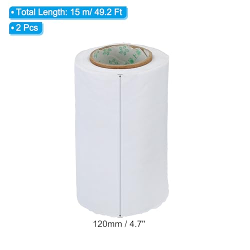 Image of PATIKIL 4.7 inch x49.2ft Pipe Wrapping Tape, 2 Pack PVC Duct Tape Pipes Insulation Air Conditioner Tube Wrap Waterproof Non Adhesive for HVAC Electrical White