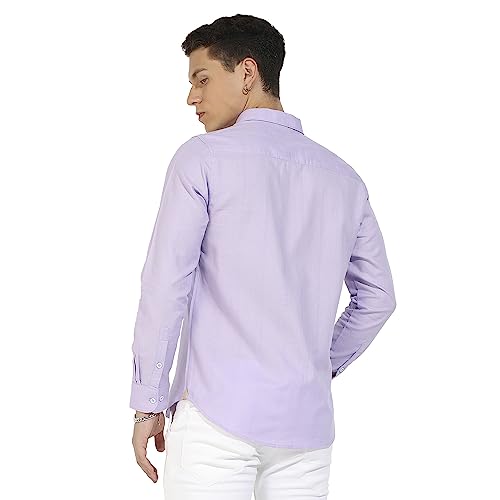 Image of CAHOOT Men's Button Up Regular Fit Shirt for Casual Wear | Regular Sleeve | Spread Collar | Button Closure | Shirts Crafted with Comfort Fit for Everyday Wear