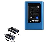 BoxWave Cable Compatible with Kingston IronKey Vault Privacy 80 - USB-C to A PortChanger (2-Pack), USB Type-C OTG USB Portable Keychain - Slate Black