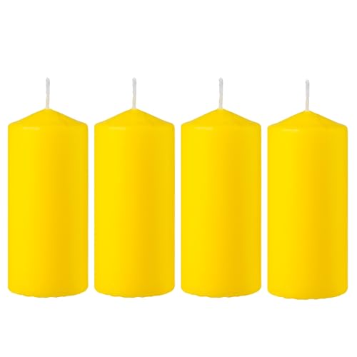 Velas Aromáticas Citronela 140g, Velón Taco de Cera 25h Duración - Aroma Natural, Ideal para Jardín, Terraza, Camping y Barbacoas, 11 x 4.7 cm - Pack de 4