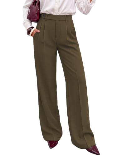 KIRUNDO Wide Leg Pants for Women 2026 High Waisted Side Button Trousers - image 1