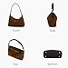DONNAIN Slouchy Brown Suede Crescent Hobo Bag for Women, Suede Trendy Shoulder Satchels Bag and Work Tote Bags for Women (New Brown)
