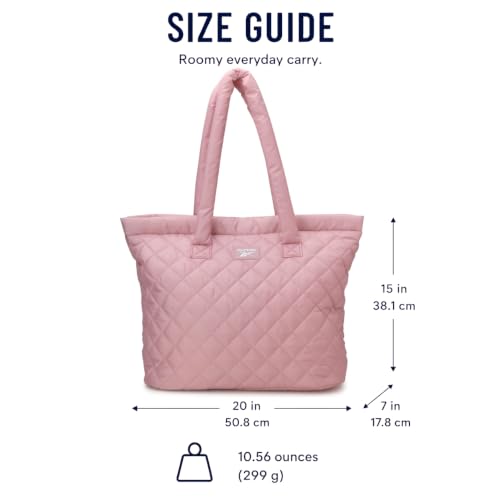 Image of Reebok Womens Tote Bag - Lightweight Carry On Puffer Quilted Tote Bag for Travel Work Travel and Daily Essentials