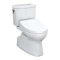 TOTO® WASHLET+® Vespin® II 1G® Two-Piece Elongated 1.0 GPF Toilet and WASHLET+® S500e Contemporary Bidet Seat, Cotton White - MW4743046CUFG#01