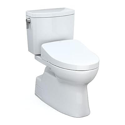 TOTO® WASHLET+® Vespin® II 1G® Two-Piece Elongated 1.0 GPF Toilet and WASHLET+® S500e Contemporary Bidet Seat, Cotton White - MW4743046CUFG#01