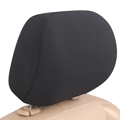 Upgrade4cars Car Headrest Cover Set | 2 Universal Black Covers