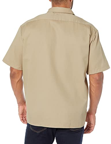 Dickies Men's Short Sleeve Work Utility Button Down Shirt, Desert Sand, S