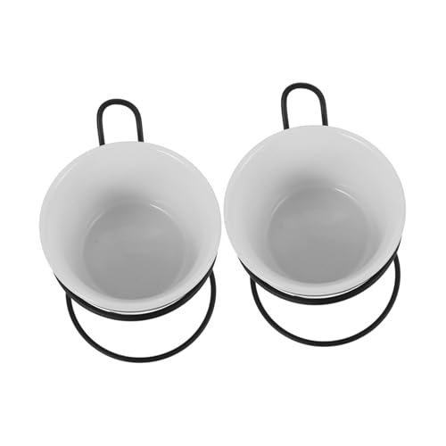 OFFSCH 2sets Ceramic Fondue Pot Set Melting Pot for Cheese Chocolate and Butter Versatile Kitchen Accessory Rack for Home Office and Outdoor Use