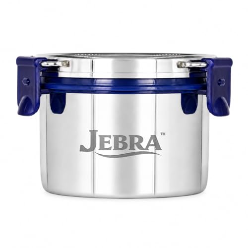 Image of Stainless Steel Lunch Box with Airtight Leakproof Lid,Easy to Clean Tiffin Box for Office,School & Kids,Navy Blue,Set of 1 (400ML) Tall