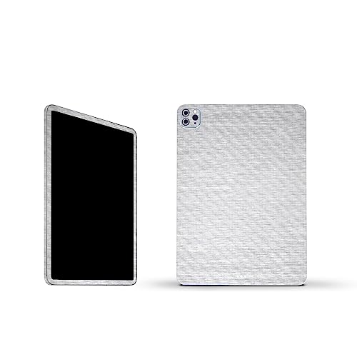 Image of MightySkins Carbon Fiber Skin Compatible with Apple iPad Pro 11 inch M2 4th Gen (2022) Full Wrap Kit - Brushed Aluminium | Protective, Durable Textured Carbon Fiber Finish | Made in The USA