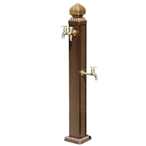 ntumLeap Jardín Vertical Exterior De Acero Inoxidable con Grifo Doble, Grifo De Pie para Exterior Y Dispensador De Agua para Anticongelante De Jardín.,One Color-A110cm