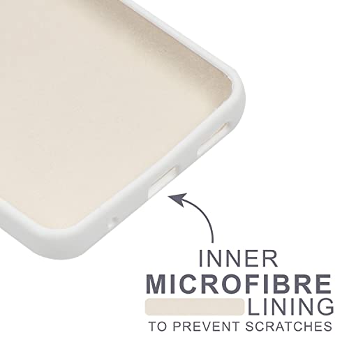 Image of SPRIG Compatible with Motorola G60 Liquid Silicone Premium Back Cover Drop Tested Shock Proof Mobile Case for Men, Women, Boys and Girls with Camera Protection (White)
