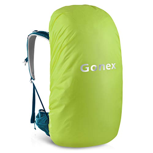Gonex 55L Hiking Internal Frame Backpack Outdoor Backpacking Camping Trekking Climbing Backpack with Rain Cover for Men Women Blue