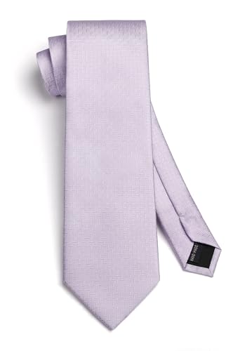 Image of HISDERN Ties for Men Solid Houndstooth Neckties Handkerchief Formal Business Tie & Pocket Square Set Wedding Party