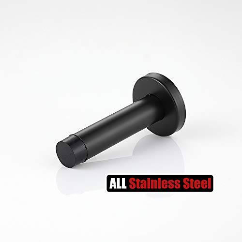 Jqk Door Stopper Black, 304 Stainless Steel Thicken 1Mm Sound Dampening Door Stop Bumper Wall Protetor 2 Pack, Matte Black, Dsb5-Pb-P2 #TOP6