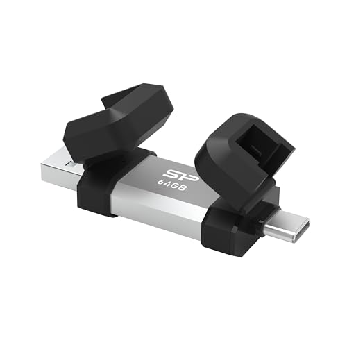 Silicon Power 64 GB Mobile C51 USB 3.2 Gen 1 Flash Drive (prata)