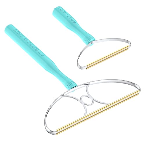 LINTPLUS Tierhaarentferner Set – Groß & Standard Größe – Wiederverwendbarer Fusselentferner mit Kupferklinge für Sofa, Teppich & Auto – Effektive Entfernung von Tierhaaren