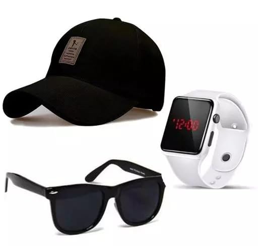 Latest Baseball Cotton Summer Fashion Cap for All Season Sports, Adjustable Buckle Casual Caps|Black Sunglasses and Multi Function Digital Sports Watch for Men's and Women's Combo Pack of 3-image-27