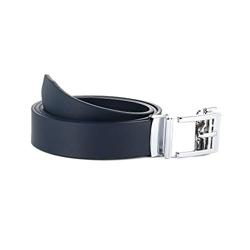 Image of Gelante Genuine Leather Ratchet Dress Belt With Automatic Sliding Buckle - Minimalistic Style-Trim to Fit