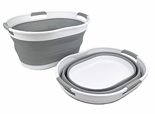 SAMMART 25L Collapsible Plastic Laundry Basket, Foldable Pop Up Storage Container/Organizer, Portable Washing Tub - Image 2