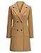 Yuson Girl Wintermantel Damen Langer Wollmantel Herbst Winter Klassischem Revers Coat Warmer Übergangsmantel Elegant Kurzmantel Einfarbig Jacke Outwear mit Doppelreihigen Knöpfen(Camel, M)