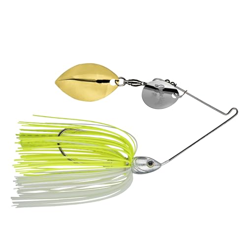 Strike King Tour Grade Spinnerbait Fishing Lure, 5/16-Ounce, 4/0 Single Gamakatsu Hook, Weight Forward Head Design, Silver and Gold Colorado/Turtleback Leaf Blades