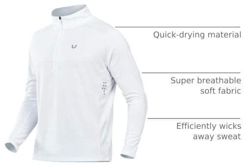 Image of NORTHYARD Men's Quarter Zip Pullover Athletic Running Shirt Long Sleeve | 1 /4 Zip Top, Quick Dry Lightweight, Moisture Wicking Breathable, Reflective Strips, Performance Workout Gym, Hiking Sports
