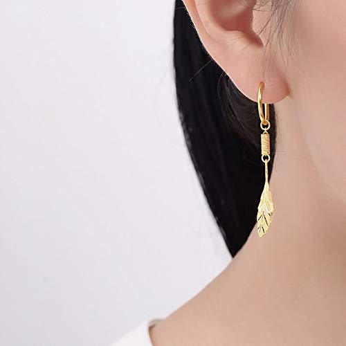 Epinki-Pendientes-Mujer-Oro-18K-Hoja-Pendientes-de-Novia-Boda-Joyeria-Regalo