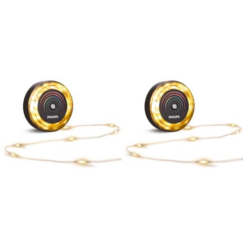 Image of PHILIPS GleamString Premium Rechargeable LED String Lights 8M Reel | Multicolor & Warm White | Flashlight Mode | Type-C Charging | 8Hr Backup | Indoor Outdoor Use | Pack of 2