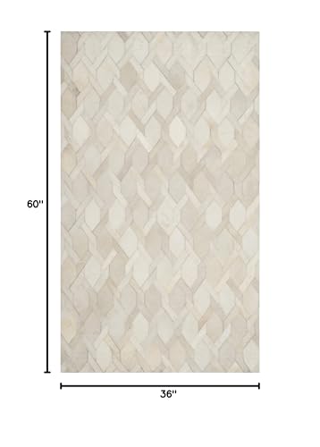 Tapete de cuero SAFAVIEH 3' x 5' color marfil miniatura 2