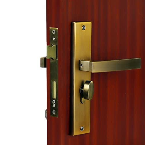 Image of BLUE SPACE Premium 8 Inch Cylindrical Plate Heavy Duty Key Lock - Main Door Lock Set with 3 Keys /Mortise Door Lock for Home /Office /Hotel (MG308, Antique)