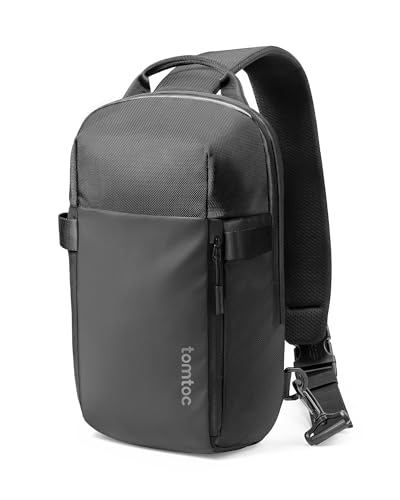 tomtoc ボディバッグ メンズ 大容量 ショルダーバッグ 13-14インチ MacBook Air/Pro対応 斜めがけバッグ スリングバッグ 11インチ iPad Pro iPad Air収納 鞄 軽量 肩掛けバッグ ワンショルダー タウンユース アウトドア スポーツ 通勤 通学 旅行 撥水 ブラック T24M1D1