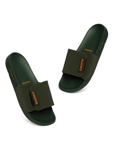 Image of CHUPPS Flow Men's Orthopedic Adjustable Sliders | Lightweight Cushioned Slides | Soft EVA Footbed | Anti-Slip Comfortable Slip-On Slippers for Indoor & Outdoor Use