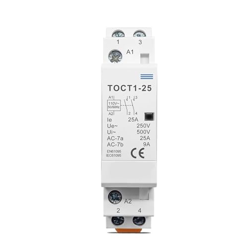 Contacteur modulaire domestique CA rail DIN 2NO 25A 110V 2P TOCT1