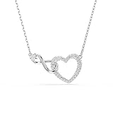 Swarovski Hyperbola Pendant Necklace, Heart and Infinity Motif with Clear Pavé Crystals in a Rhodium-Finished Setting, Part of the Hyperbola Collection