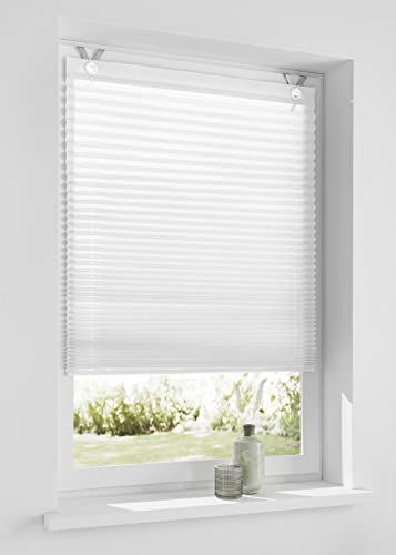 Raffrollo/Ösenrollo/Plissee Olbia Weiss ca.80 * 125 cm