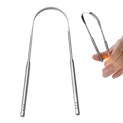 Tongue Scraper - Stainless Steel Tounge Scrappers | Metal Tough Scrapers Men and Women Hygiene Product | Tongue Scraper for Adults | Bad Breath Gone, Help Improve Oral Hygiene | for Deep Clean - Image 3