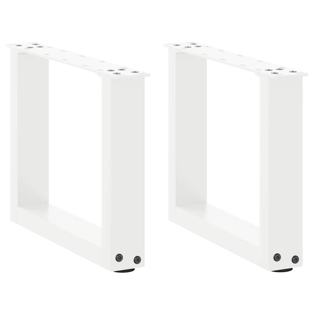 SXZenSpace White Coffee Table Legs U-Shaped 40x30 cm Steel Adjustable Furniture Feet with Screws for Modern Living Room Bedroom Dining Desk Support Set of 2