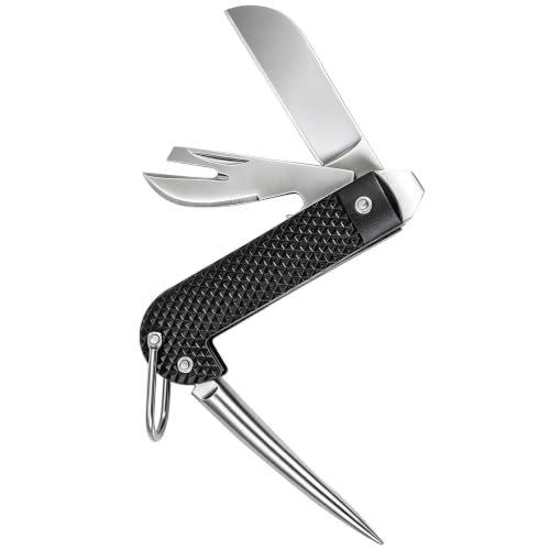 Foxmox Marlin Spike Rigging Knife Multi-tool Sailing Gear with sheepsfoot blade and ABS resin Handle Suitable for Camping Boating Fishing and Knotters Tools