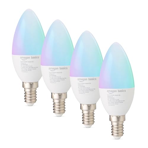 Amazon Basics - Lampadina intelligente E14, 2,4 GHz, Wi-Fi:...