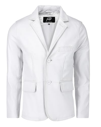 Image of Jild Lambskin Leather Jacket Men Casual Coat - Notched Collar Classic Bond's Style Ultimate Leather Blazer for Men