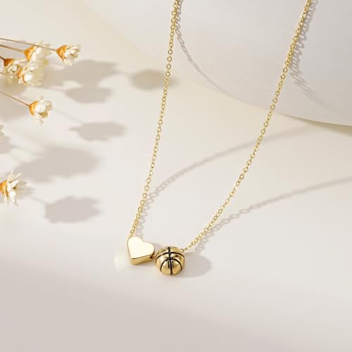 Turandoss 14K Gold Plated Heart Sports Necklaces for Women Girls Trendy - image 6