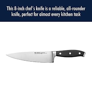HENCKELS Forged Premio Razor Sharp 8 Inch Chef Knife Black German Engineered Informed by 100 Years of Mastery