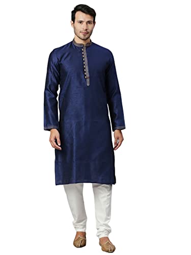 Image of Rajubhai Hargovindas Men's Jacquard Work Kurta Set