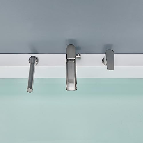 Wowkk 3010 BN Waterfall Roman Tub Faucet Brushed Nickel Deck Mount Bathtub Faucets Brass Tub Filler Bathroom Faucets thumb #8