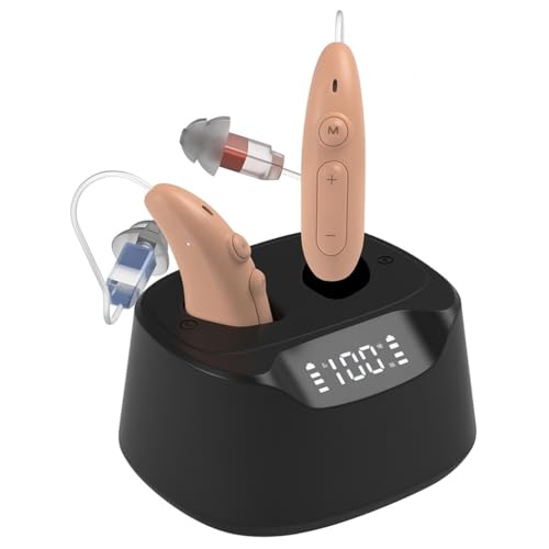 B501 Professional Hearing Aids for Severe Hearing Loss Seniors- 45dB Gain & 16-Channel Precision, Anti-Whistling Tech, 50H Battery with Charging Case, Self-Fitting Discreet Design