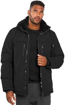 ALESSANDRO SALVARINI Heren winterjas warm met capuchon AS-331, Donkerblauw, S